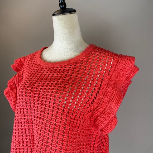 NWT Gap Crochet Flutter Sleeve Top Women's Size XL - Picture 2 of 12